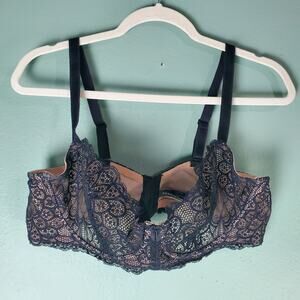 Torrid Womens Black Nude Balconette Unlined Bra Size 42B